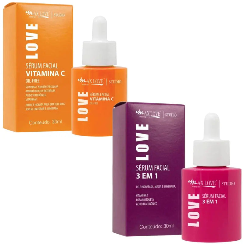 Kit Sérum Facial 3 em 1 com Vitamina C da Max Love