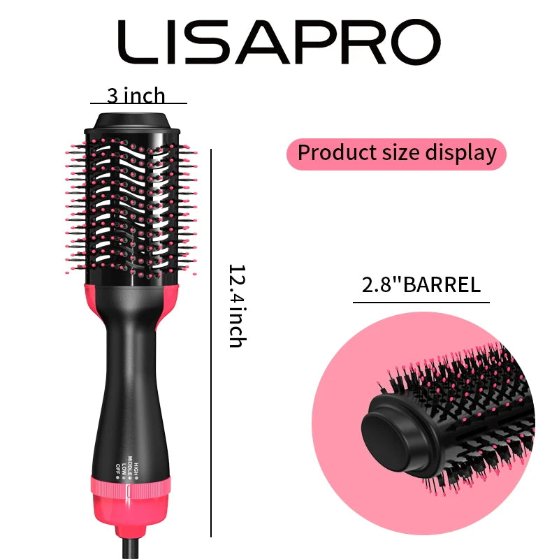 Escova Secadora 3 em 1 LisasPro 💨 1000W | Seca, Modela e Dá Volume | Efeito Profissional em Casa